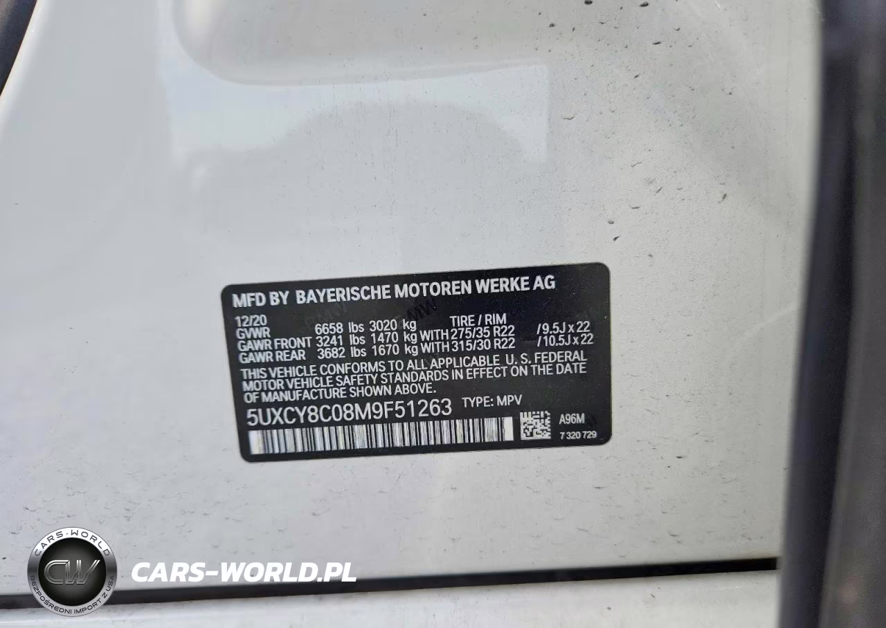 2021 BMW X6 M50I VIN:5UXCY8C08M9F51263 - 13