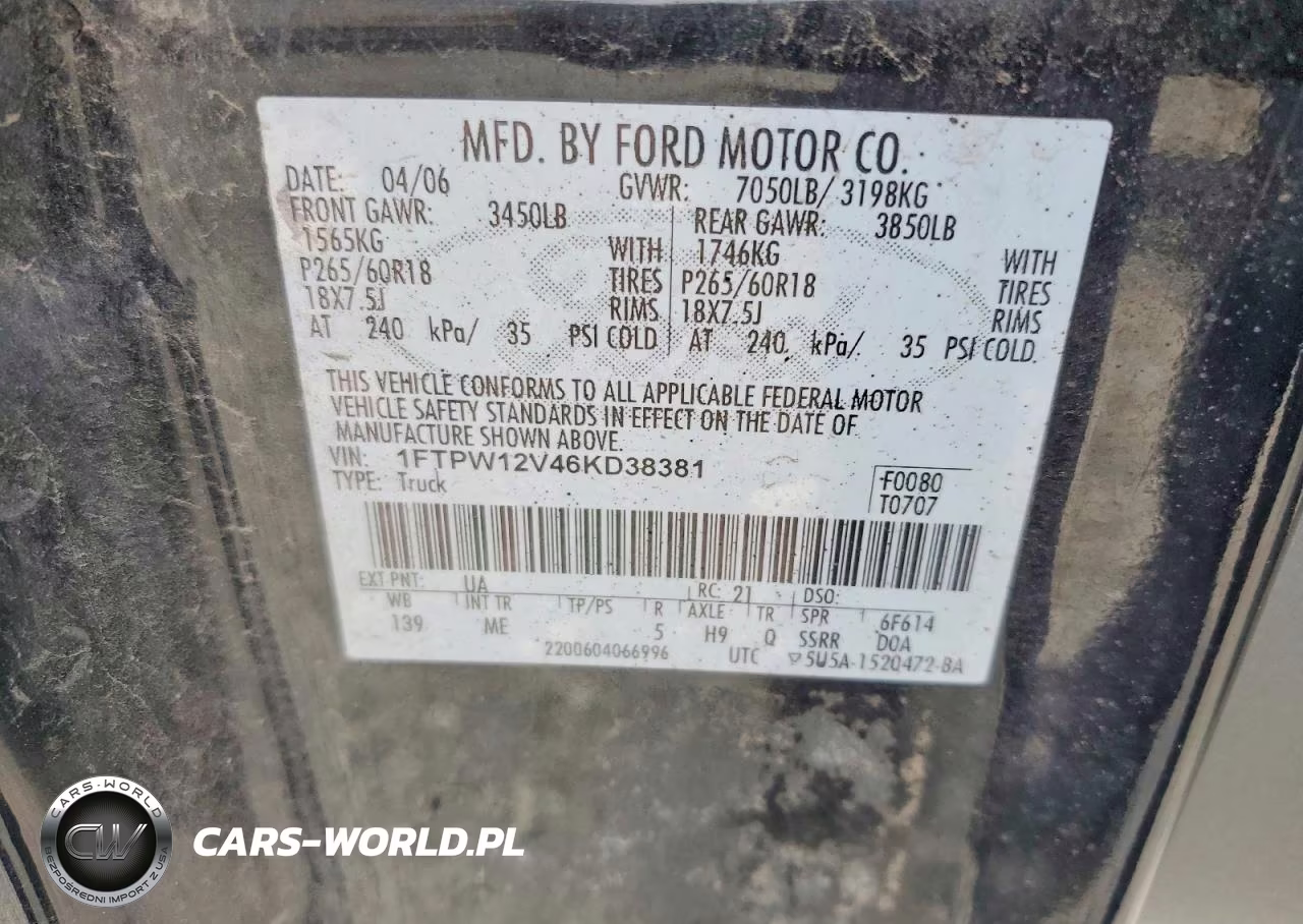 2006 Ford F150 Supercrew VIN:1FTPW12V46KD38381 - 12
