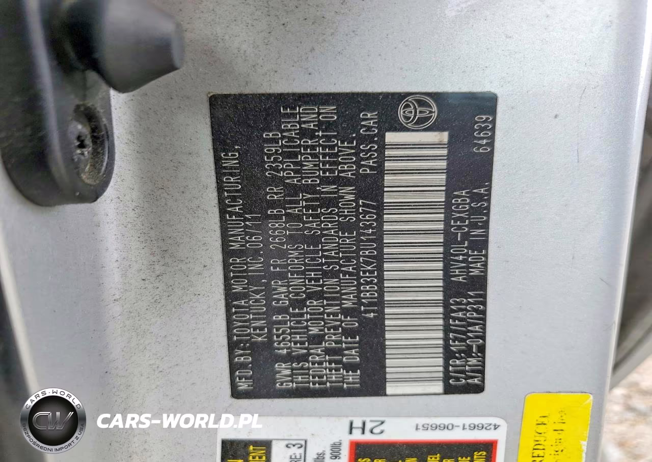 2011 Toyota Camry Hybrid VIN:4T1BB3EK7BU143677 - 12