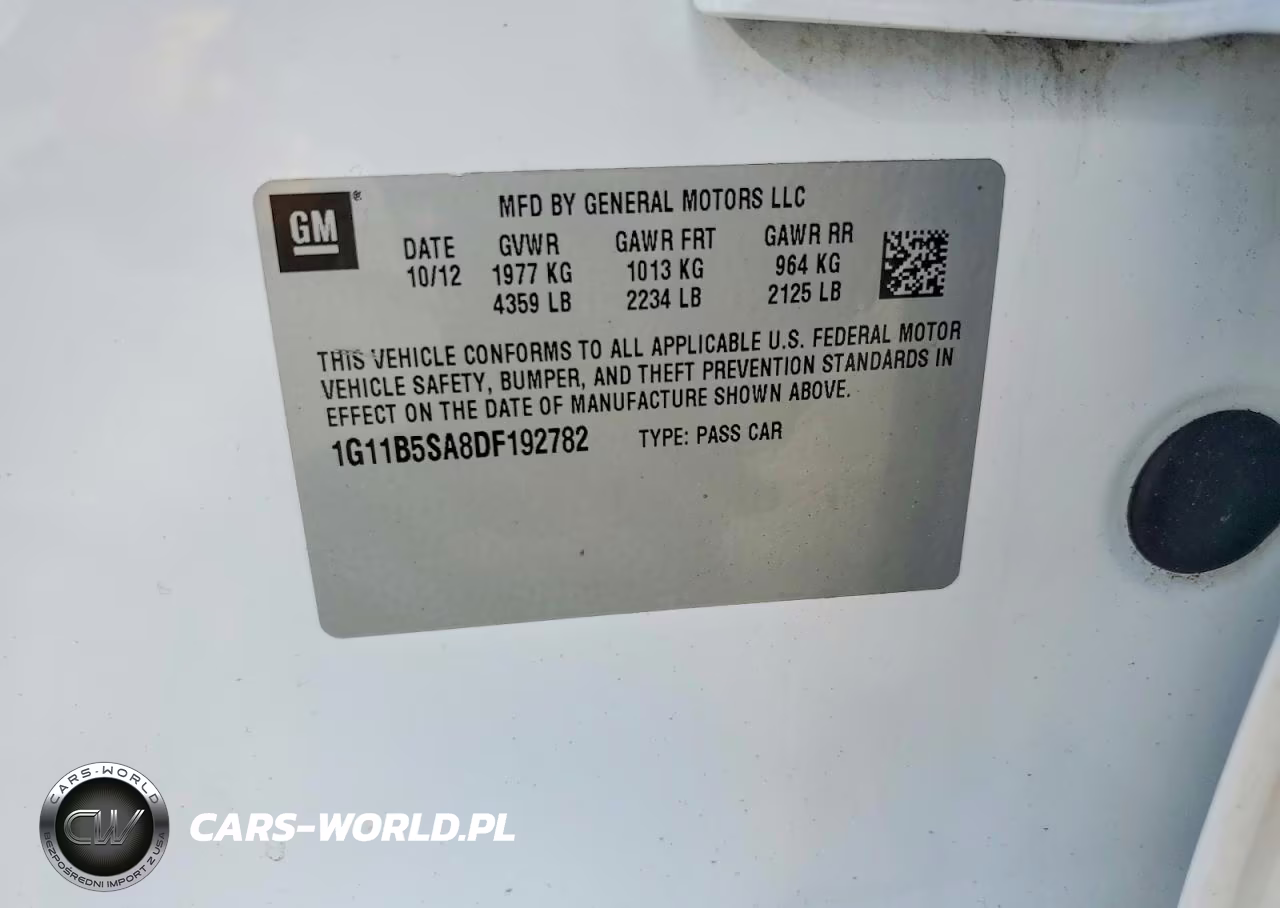 2013 Chevrolet Malibu VIN:1G11B5SA8DF192782 - 12