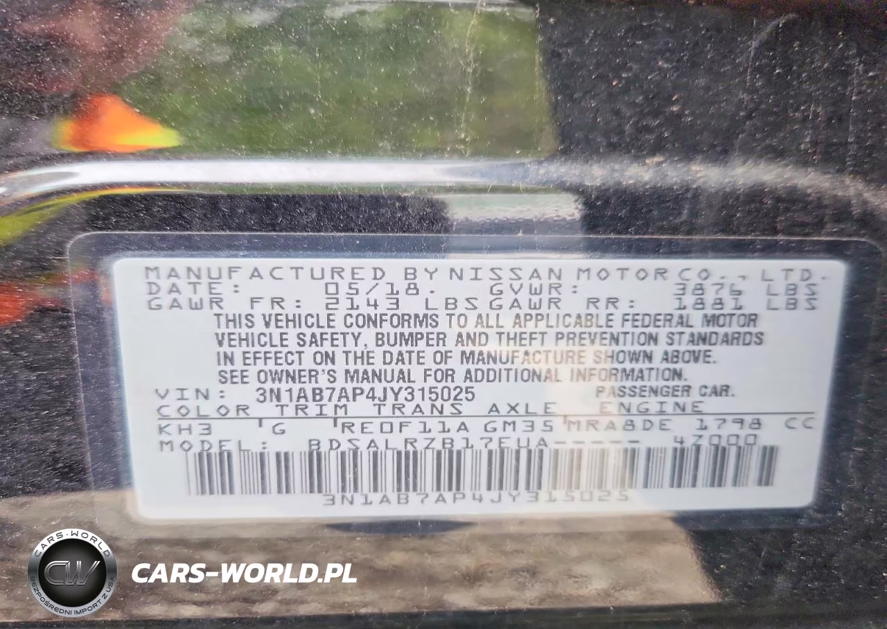 2018 Nissan Sentra Sr VIN:3N1AB7AP4JY315025 - 13