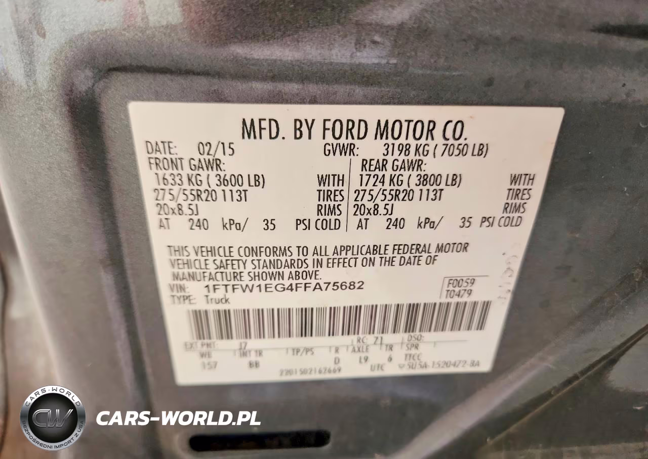 2015 Ford F150 Supercrew VIN:1FTFW1EG4FFA75682 - 12