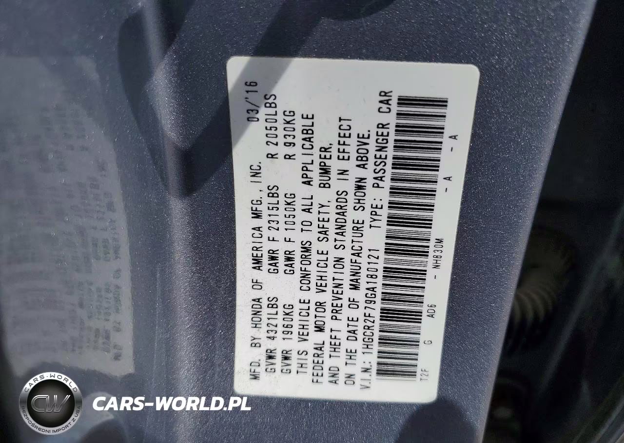 2016 Honda Accord Ex VIN:1HGCR2F79GA180121 - 12