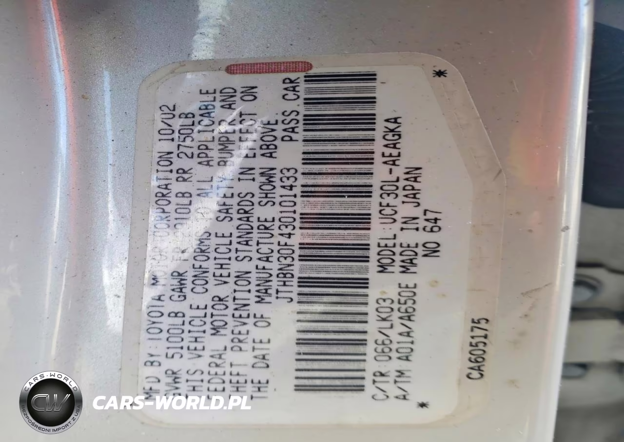 2003 Lexus Ls 430 VIN:JTHBN30F430101433 - 12