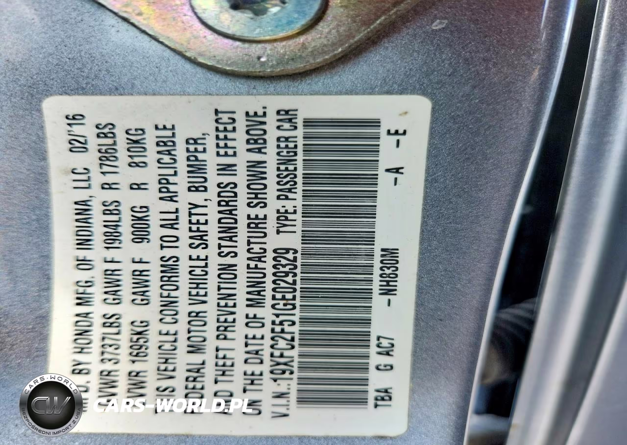 2016 Honda Civic Lx VIN:19XFC2F51GE029329 - 12