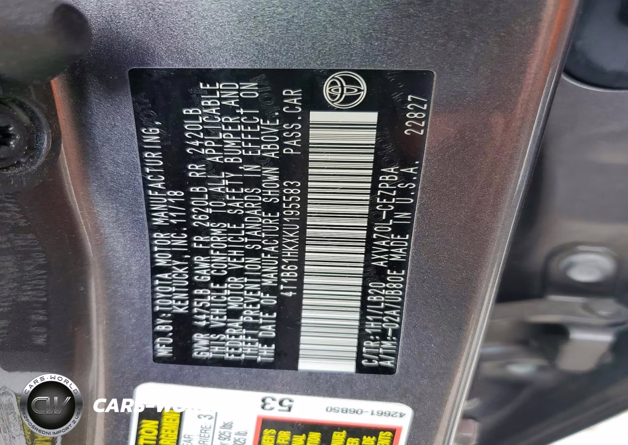 2019 Toyota Camry Xse VIN:4T1B61HKXKU195583 - 12