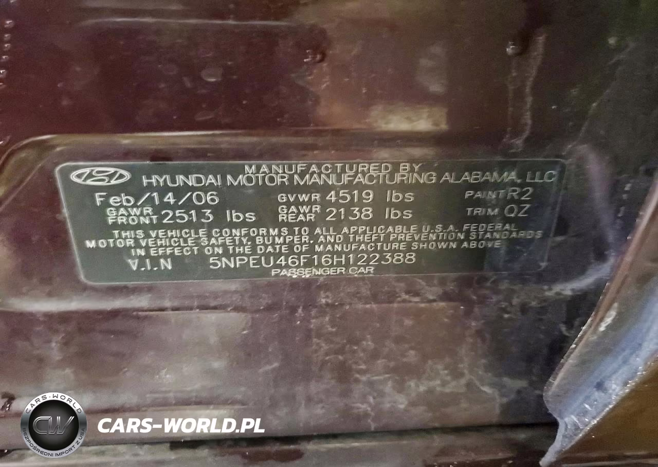 2006 Hyundai Sonata Gls V6 VIN:5NPEU46F16H122388 - 13