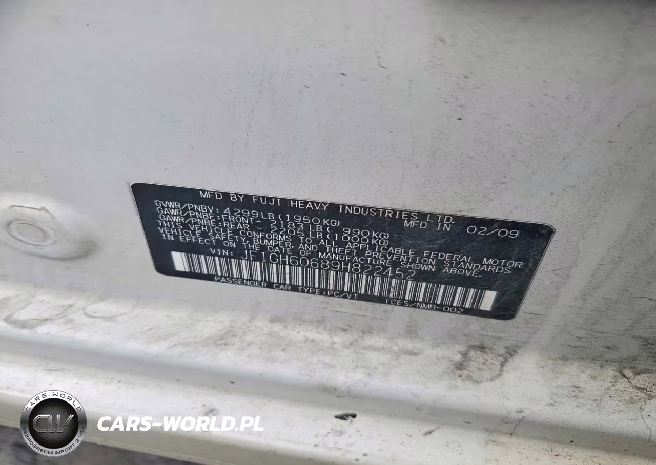 2009 Subaru Impreza 2.5I Premium VIN:JF1GH60689H822452 - 12