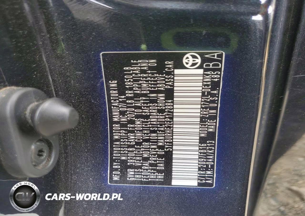 2014 Toyota Corolla Le Plus VIN:5YFBURHE2EP172884 - 13