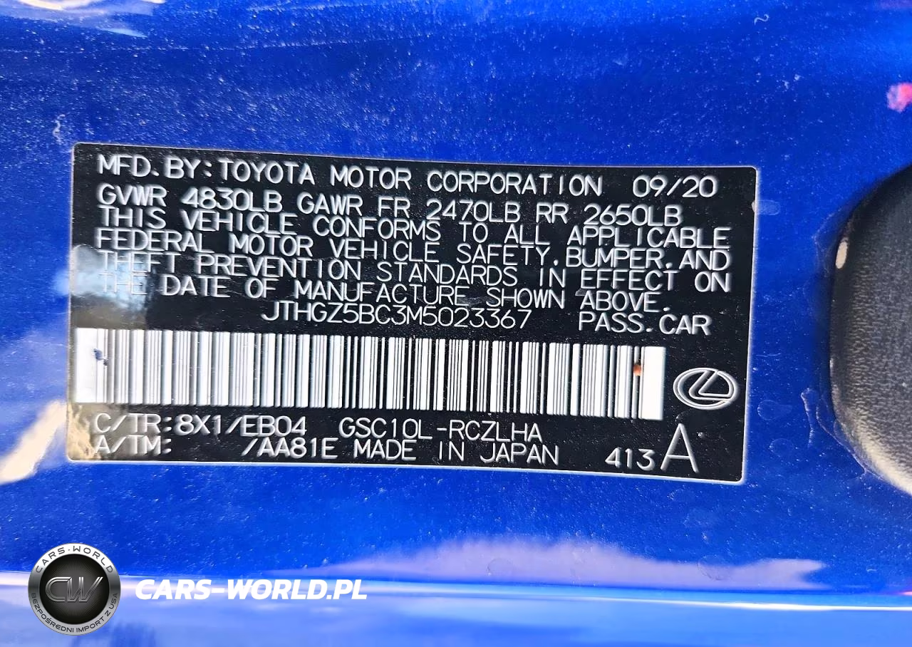 2021 Lexus Rc 350 F Sport VIN:JTHGZ5BC3M5023367 - 12