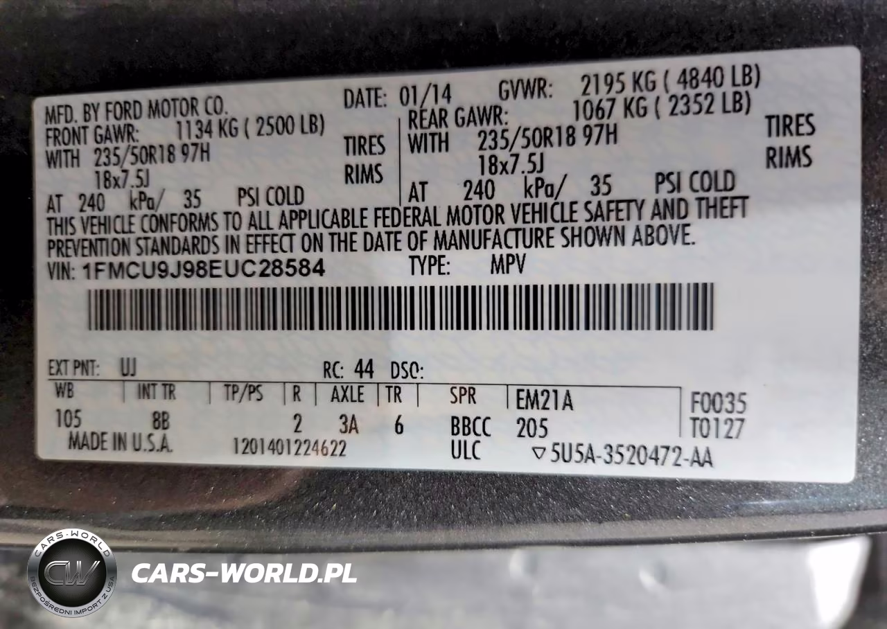 2014 Ford Escape Titanium VIN:1FMCU9J98EUC28584 - 12