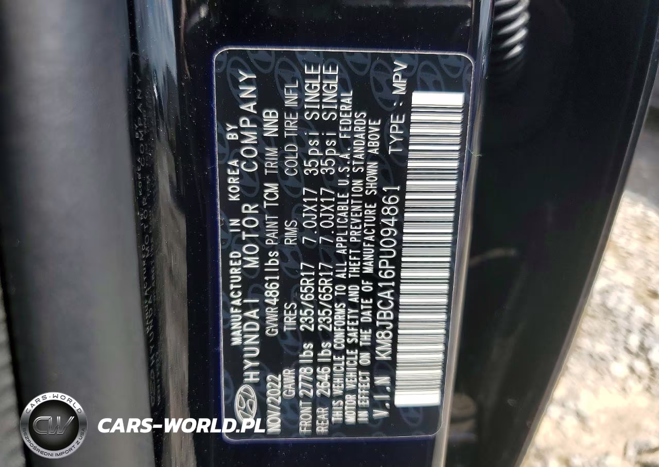2023 Hyundai Tucson Blue VIN:KM8JBCA16PU094861 - 14