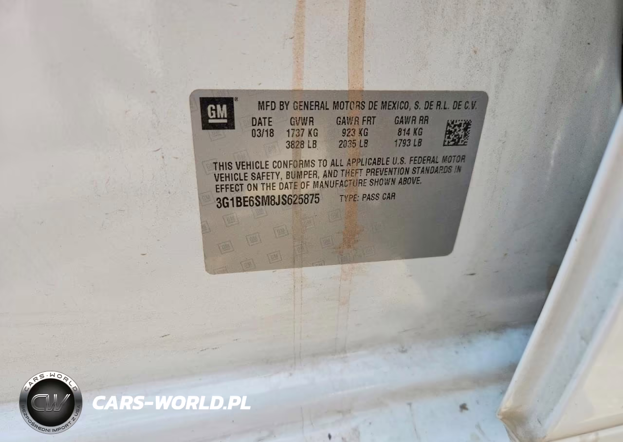 2018 Chevrolet Cruze Lt VIN:3G1BE6SM8JS625875 - 12