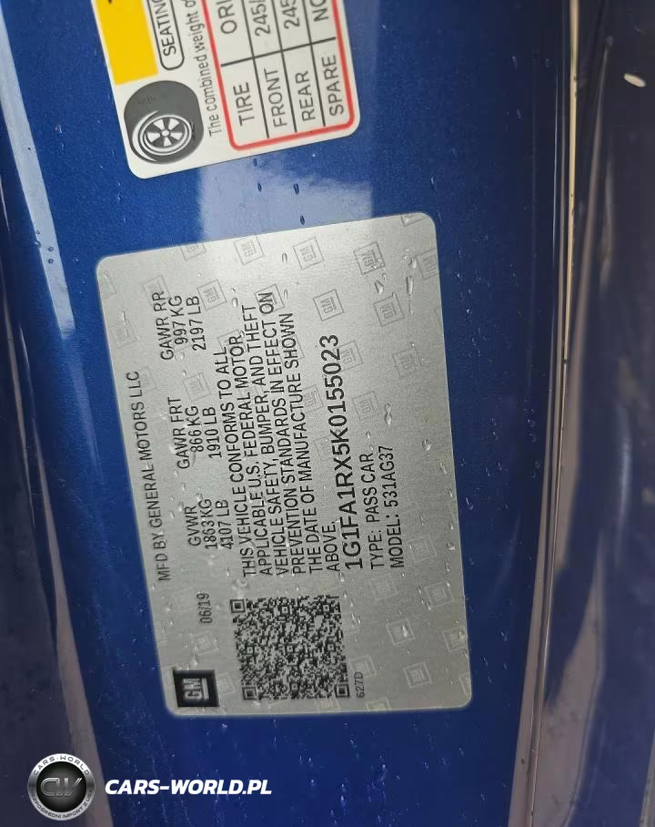 2019 Chevrolet Camaro Ls VIN:1G1FA1RX5K0155023 - 10