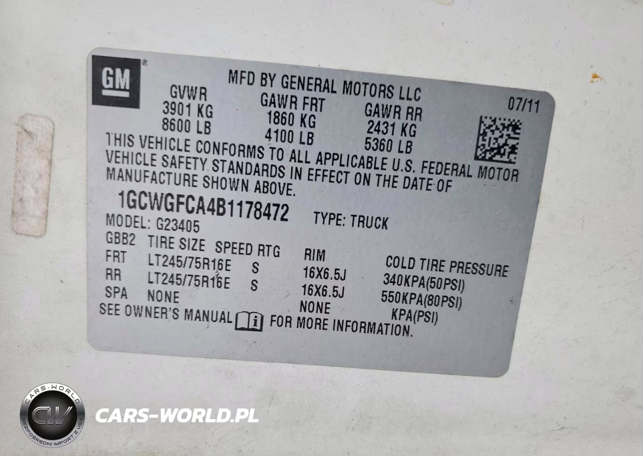 2011 Chevrolet Express G2500 VIN:1GCWGFCA4B1178472 - 14