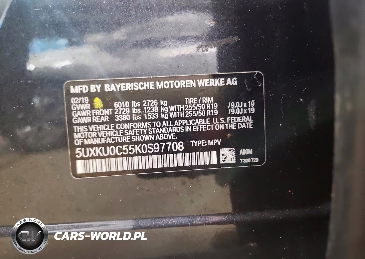 2019 BMW X6 Sdrive35I VIN:5UXKU0C55K0S97708 - 13