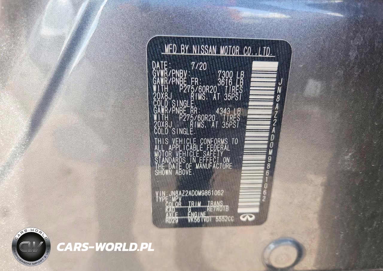 2021 Infiniti Qx80 Luxe VIN:JN8AZ2AD0M9861062 - 13