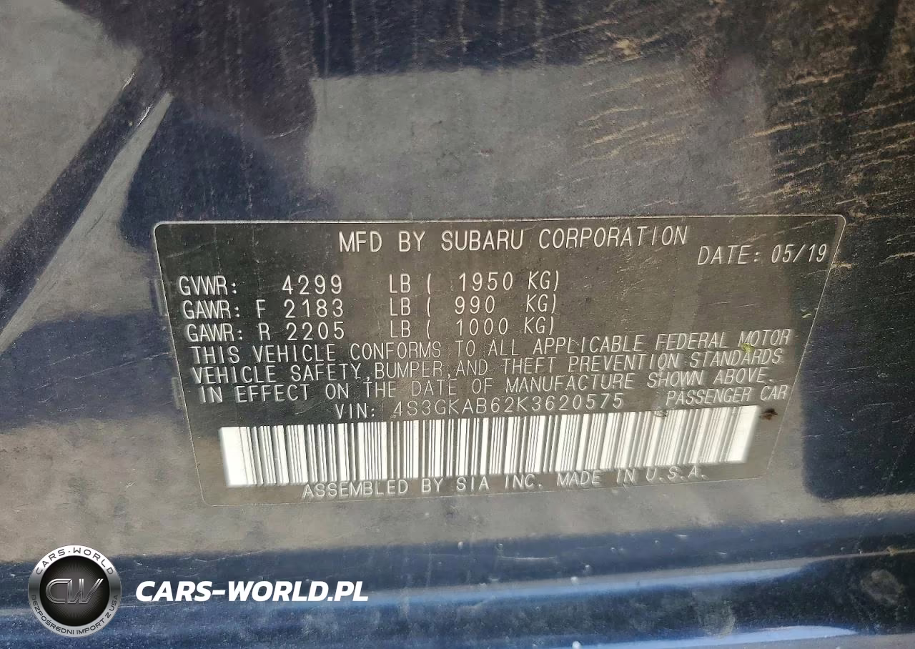 2019 Subaru Impreza VIN:4S3GKAB62K3620575 - 12