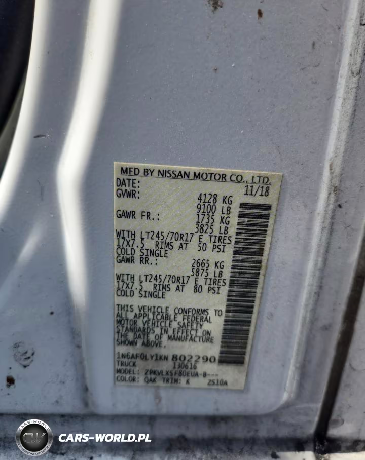 2019 Nissan Nv 2500 Hd Sv VIN:1N6AF0LY1KN802290 - 13