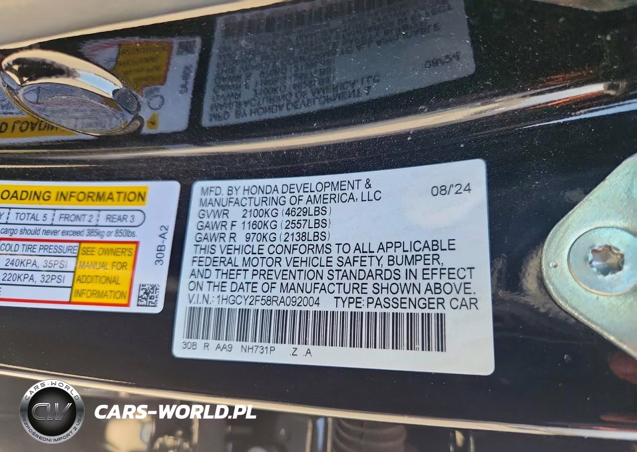 2024 Honda Accord Hybrid Sport VIN:1HGCY2F58RA092004 - 12