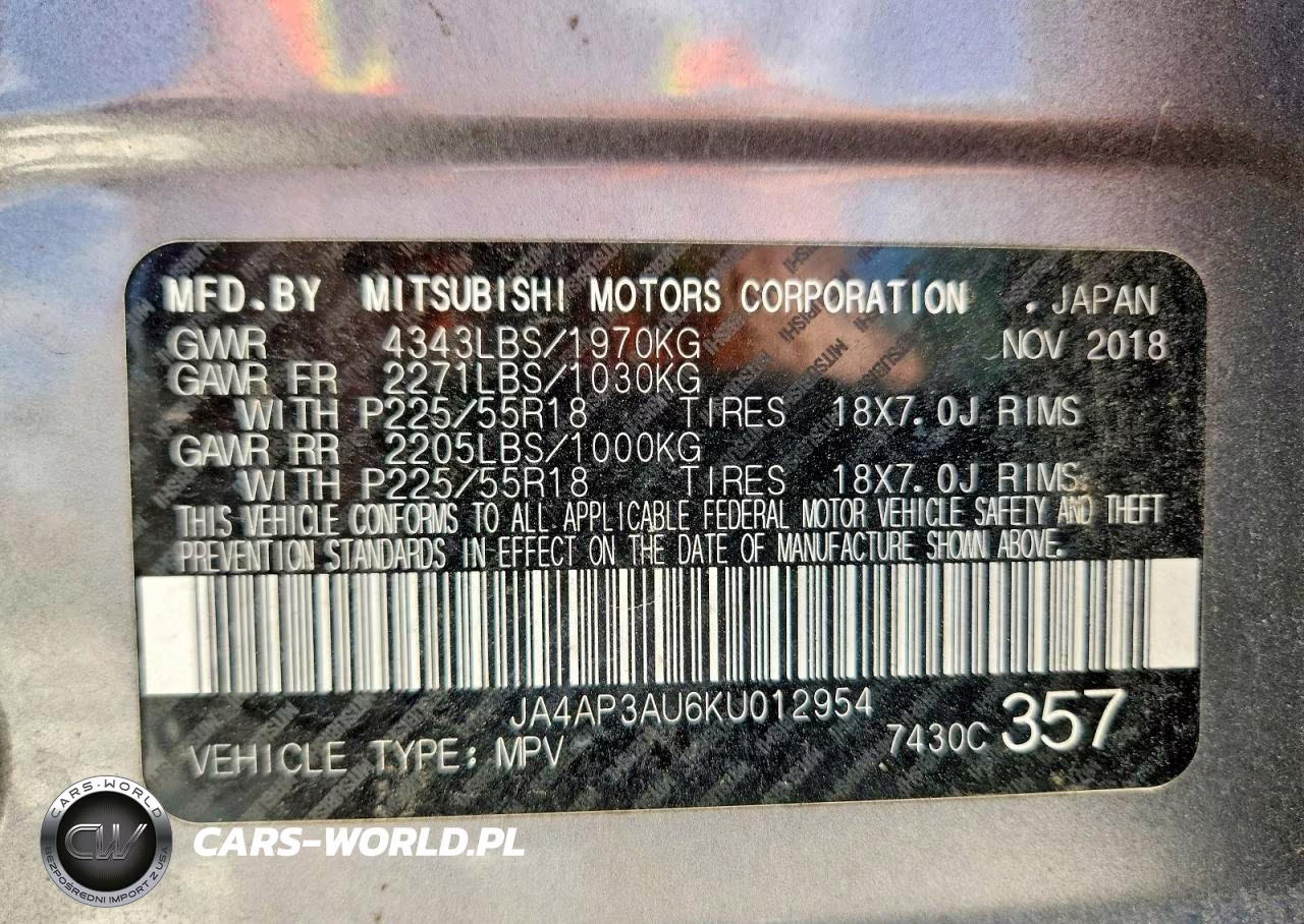 2019 Mitsubishi Outlander Sport Es VIN:JA4AP3AU6KU012954 - 13
