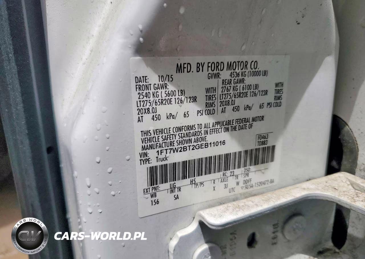 2016 Ford F250 Super Duty VIN:1FT7W2BT2GEB11016 - 12