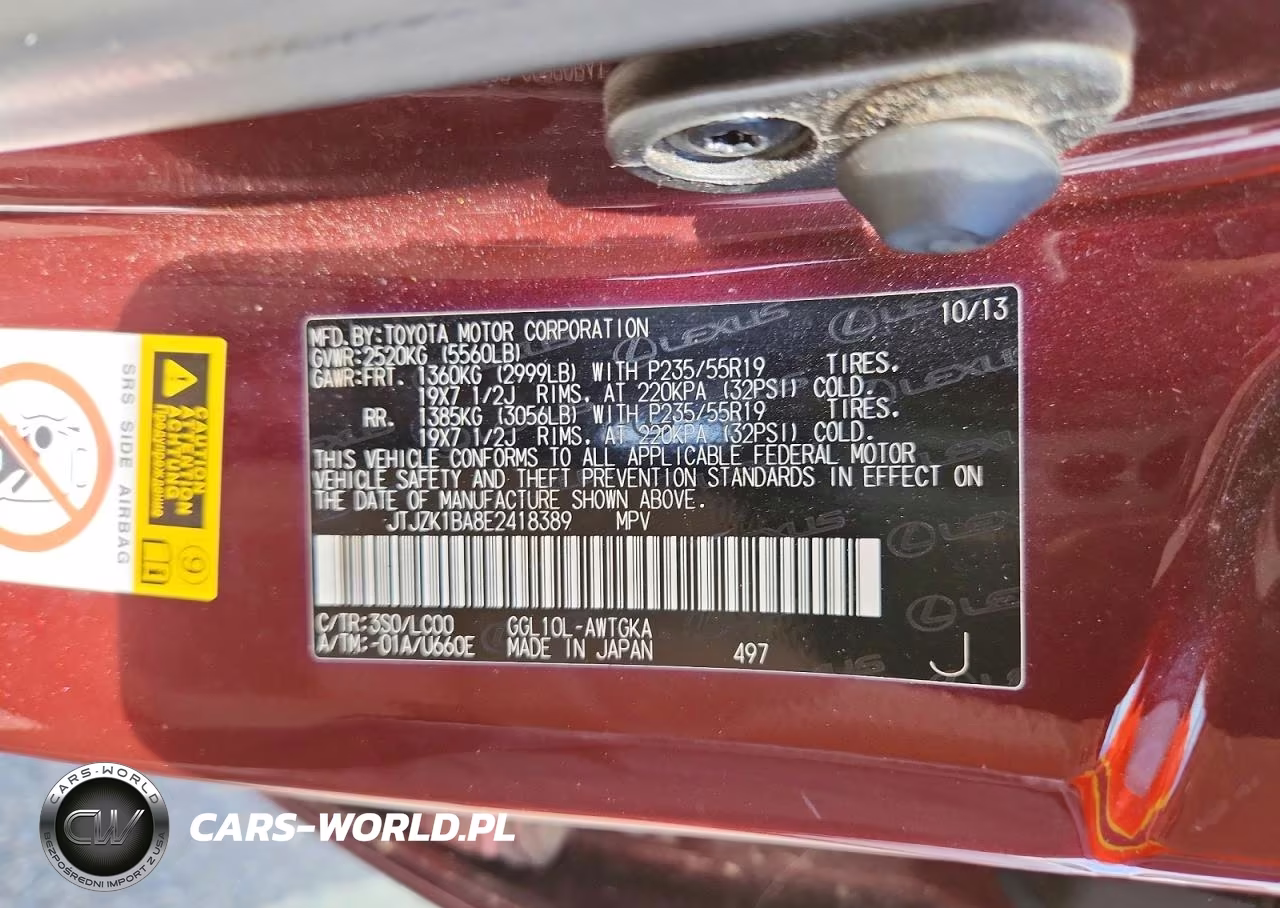 2014 Lexus Rx 350 VIN:JTJZK1BA8E2418389 - 13