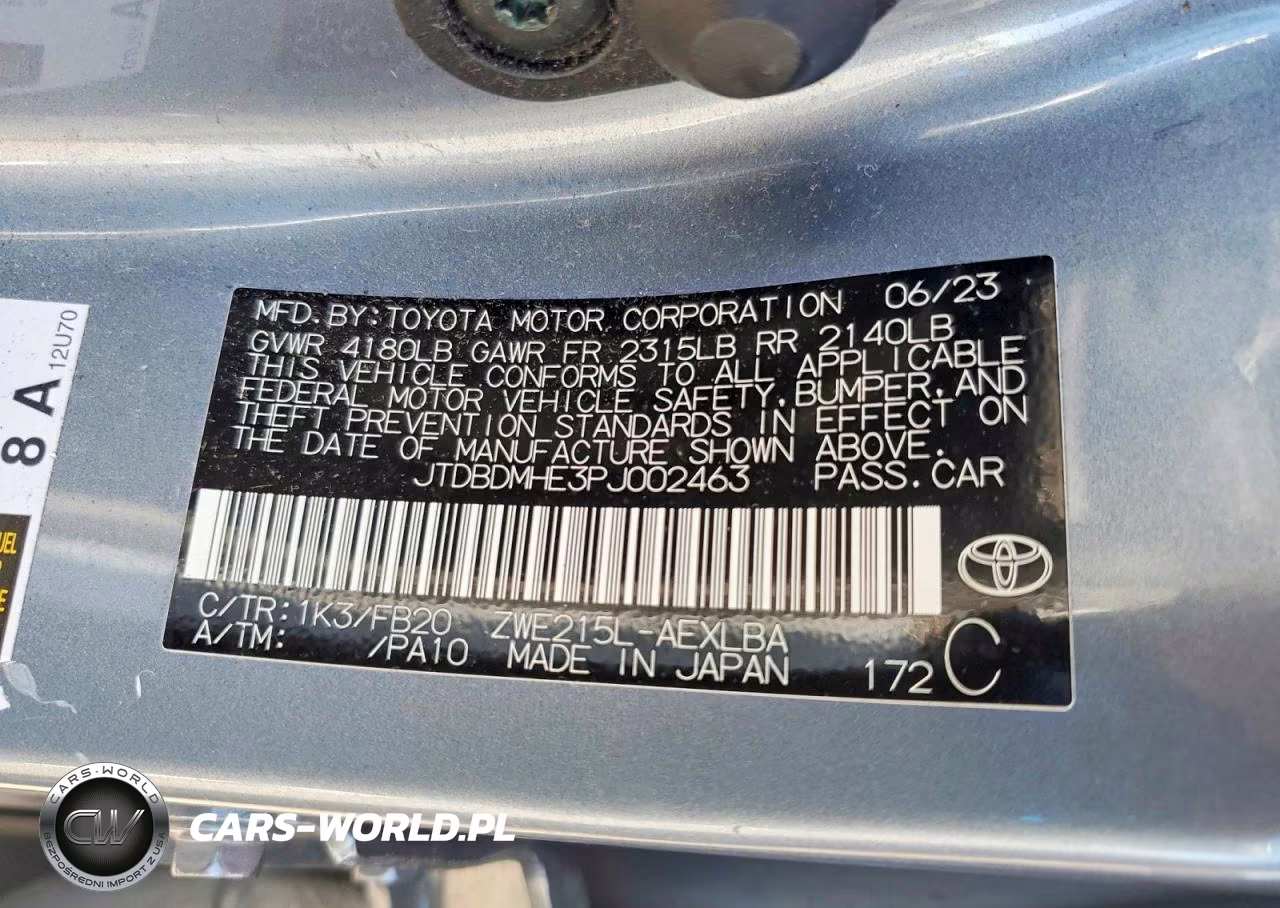 2023 Toyota Corolla Hybrid Le VIN:JTDBDMHE3PJ002463 - 12