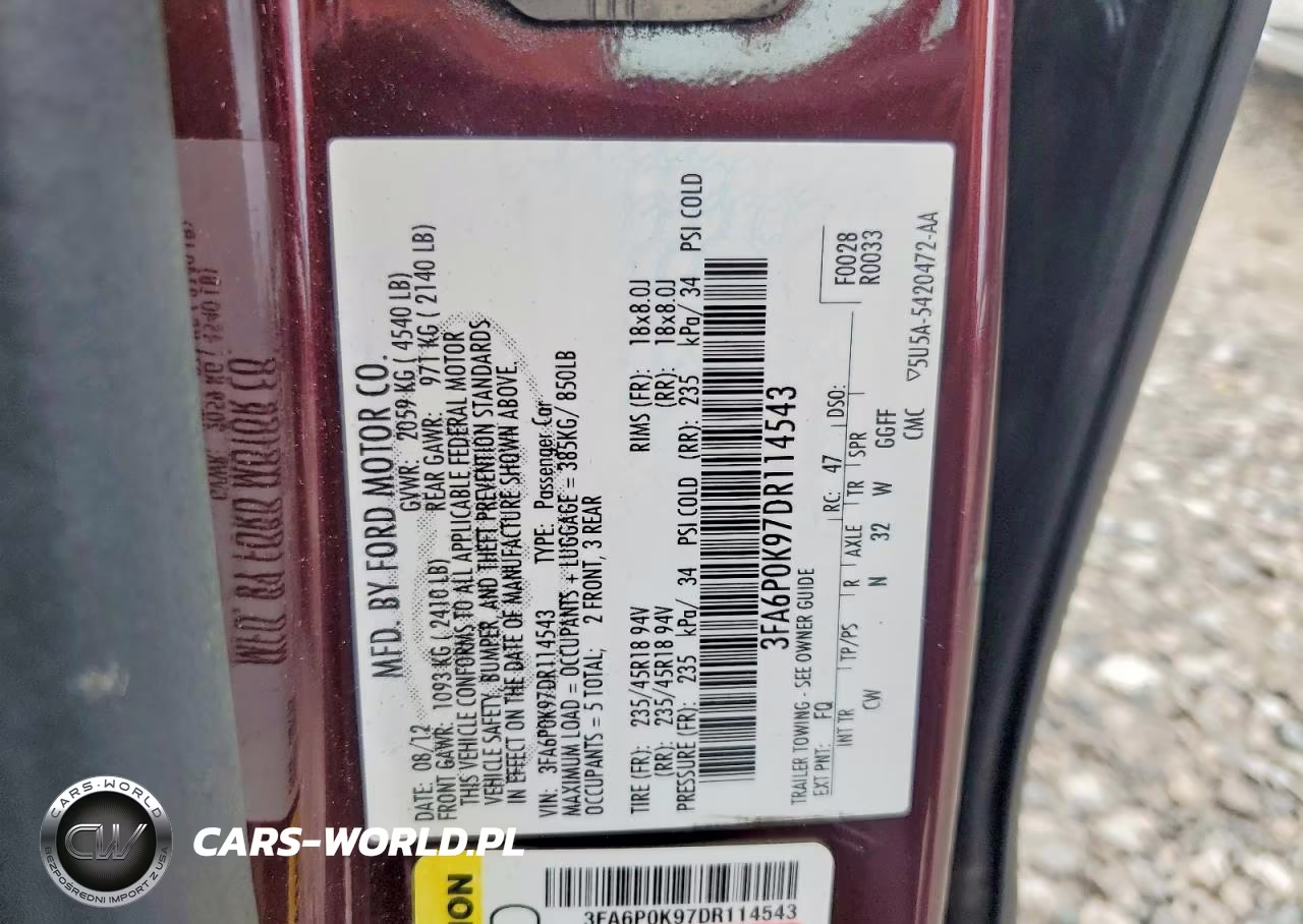 2013 Ford Fusion Titanium VIN:3FA6P0K97DR114543 - 12
