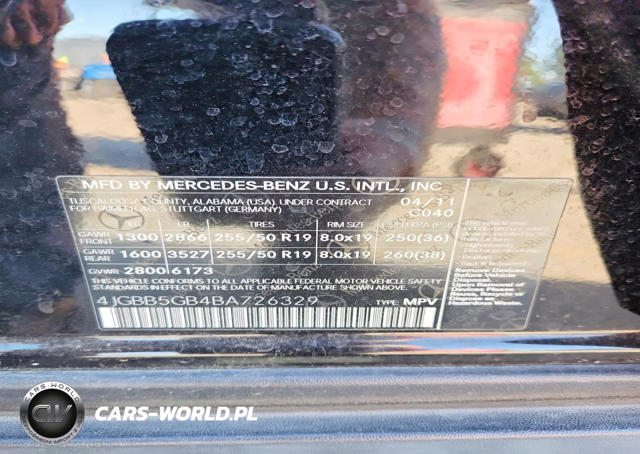 2011 Mercedes-Benz Ml 350 VIN:4JGBB5GB4BA726329 - 13