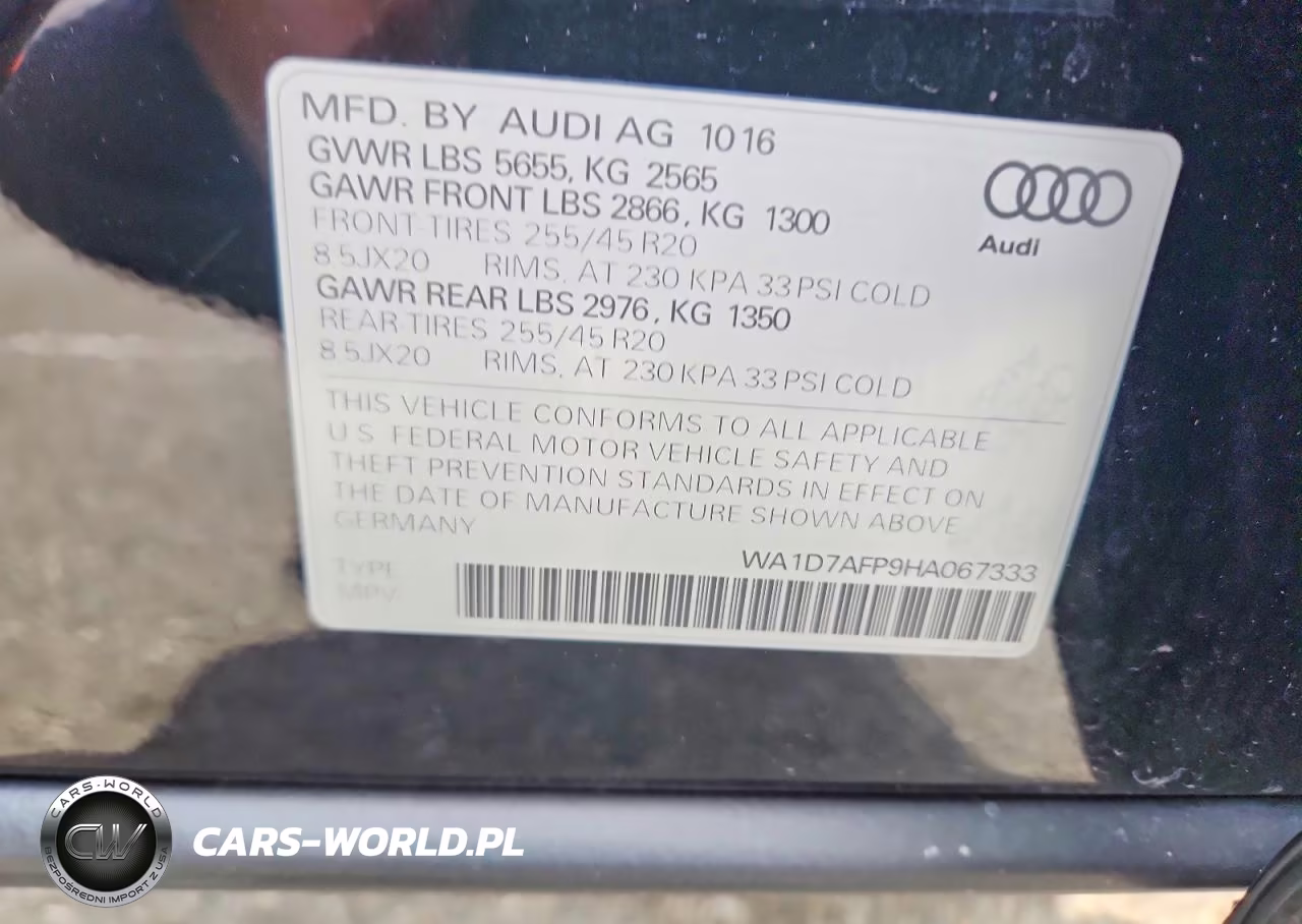 2017 Audi Q5 Premium Plus S-Line VIN:WA1D7AFP9HA067333 - 12