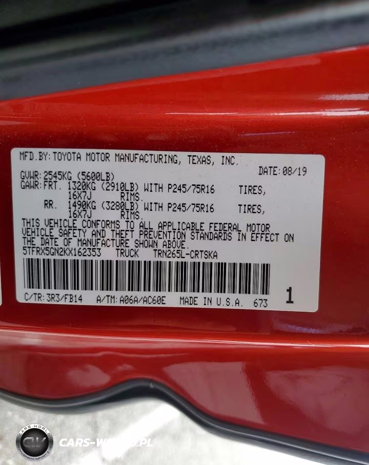 2019 Toyota Tacoma Sr VIN:5TFRX5GN2KX162353 - 13