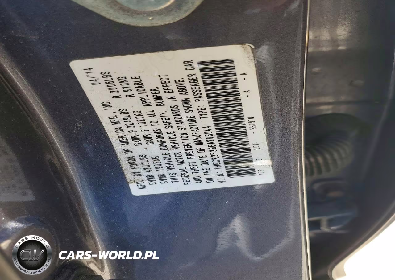 2014 Honda Accord Lx VIN:1HGCR2F39EA205044 - 12