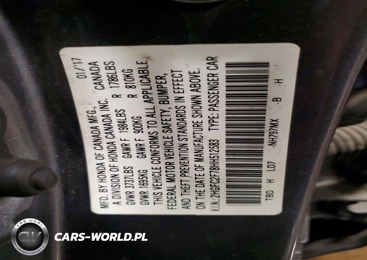 2017 Honda Civic Ex VIN:2HGFC2F78HH512583 - 13