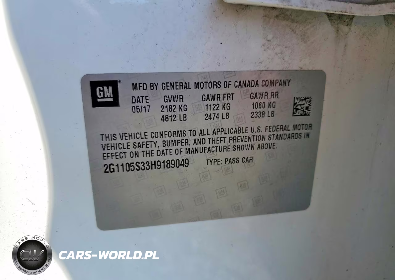 2017 Chevrolet Impala Lt VIN:2G1105S33H9189049 - 13