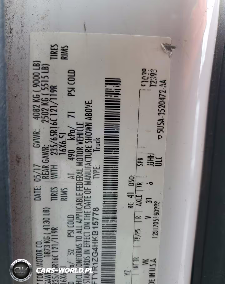 2017 Ford Transit T-250 VIN:1FTYR1ZG4HKB15778 - 13