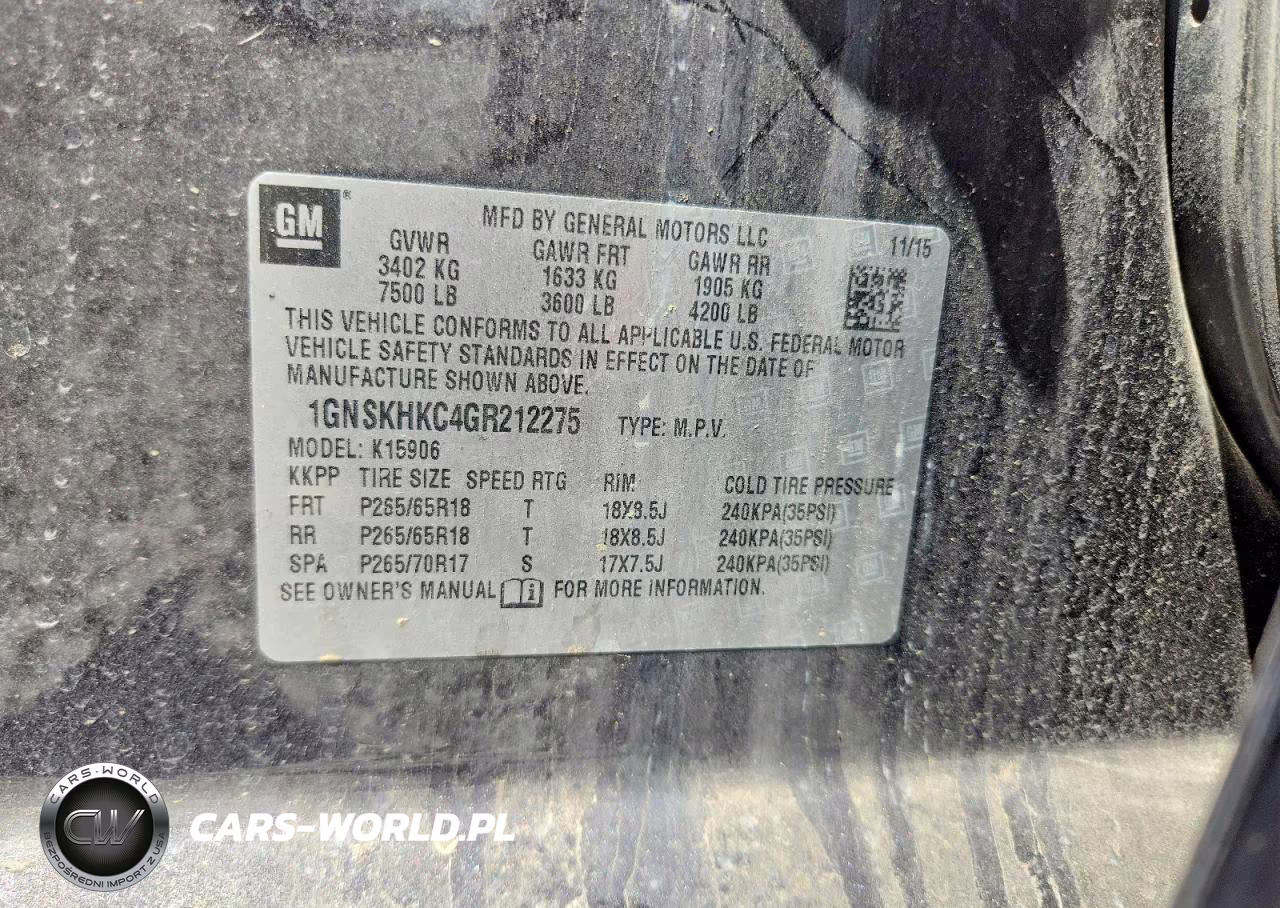 2016 Chevrolet Suburban K1500 Lt VIN:1GNSKHKC4GR212275 - 14