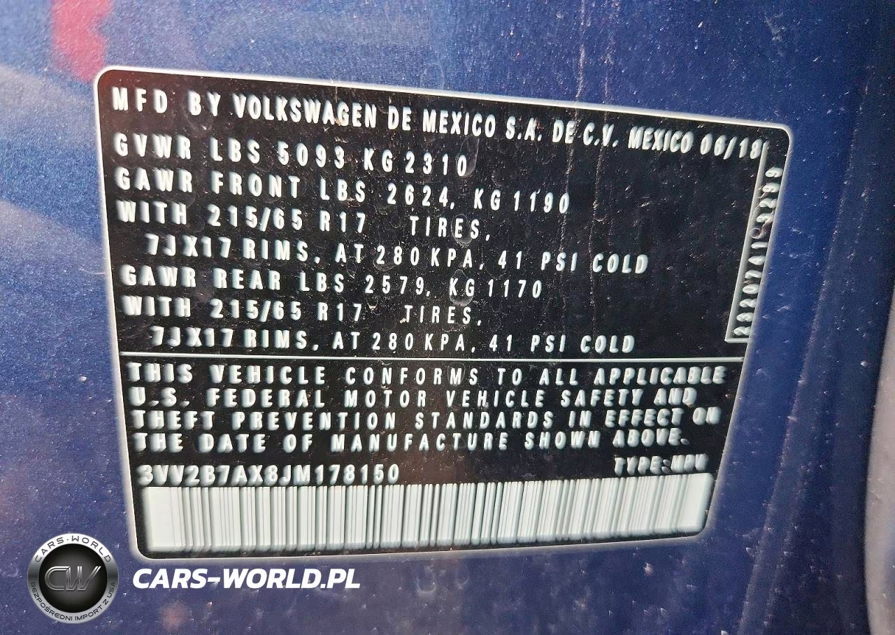 2018 Volkswagen Tiguan Se VIN:3VV2B7AX8JM178150 - 13