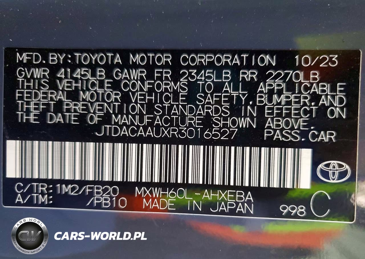 2024 Toyota Prius Le VIN:JTDACAAUXR3016527 - 12