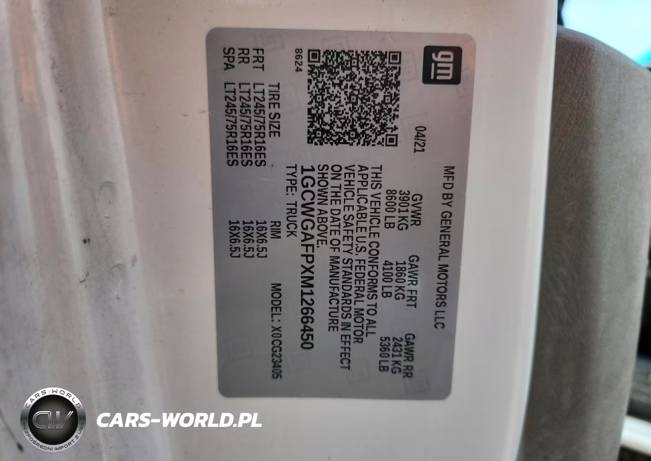 2021 Chev Express G2500 VIN:1GCWGAFPXM1266450 - 13