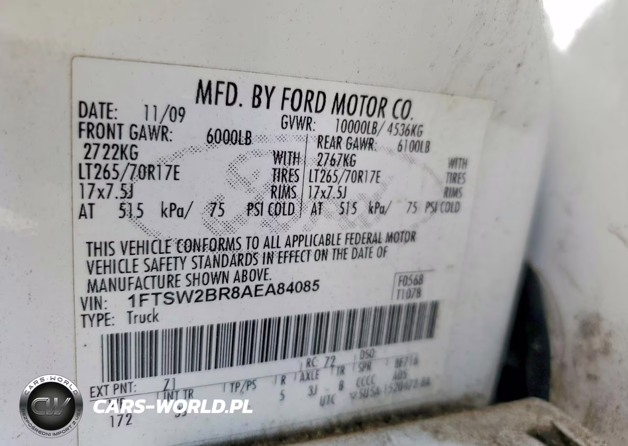 2010 Ford F250 Super Duty VIN:1FTSW2BR8AEA84085 - 12