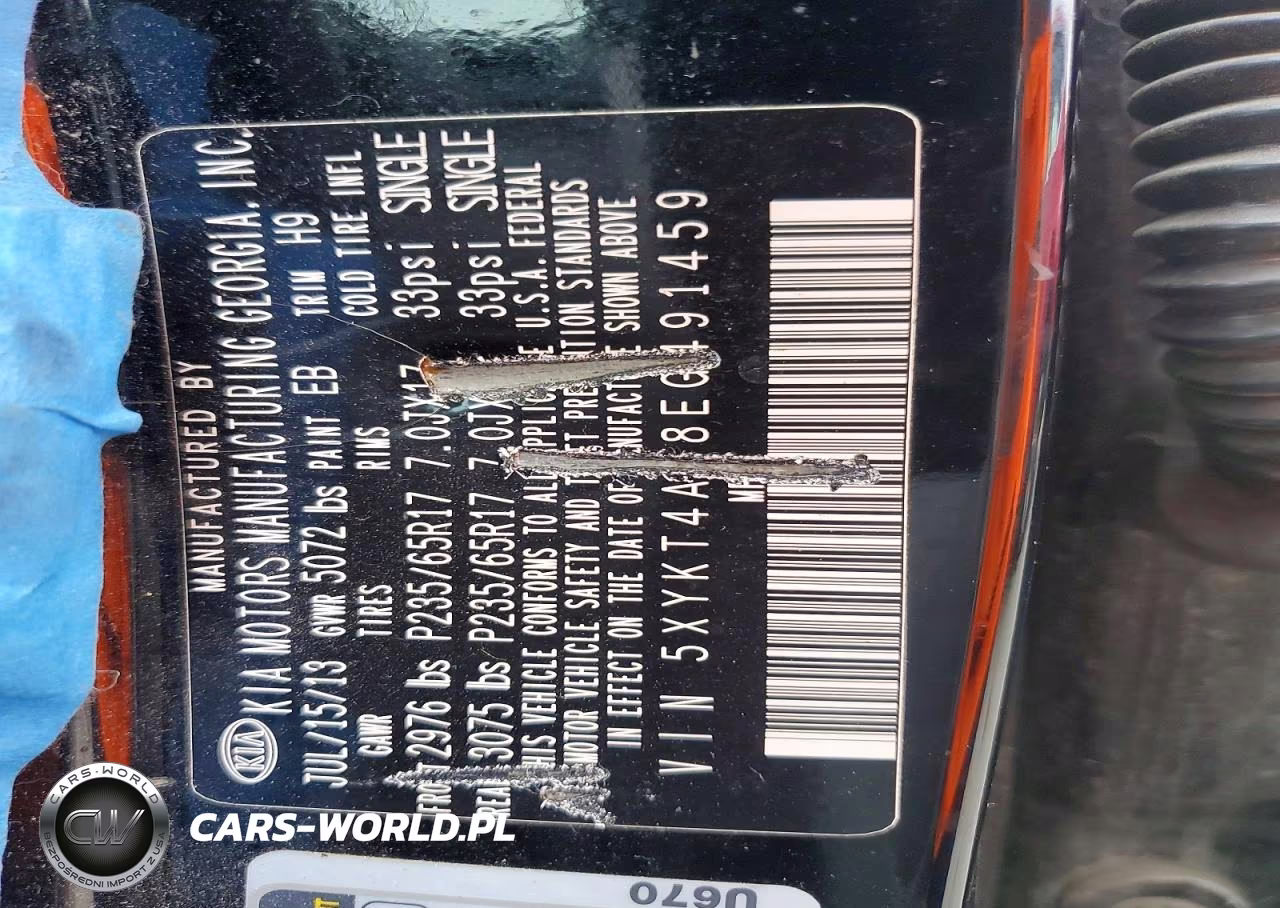 2014 Kia Sorento Lx VIN:5XYKT4A68EG491459 - 13