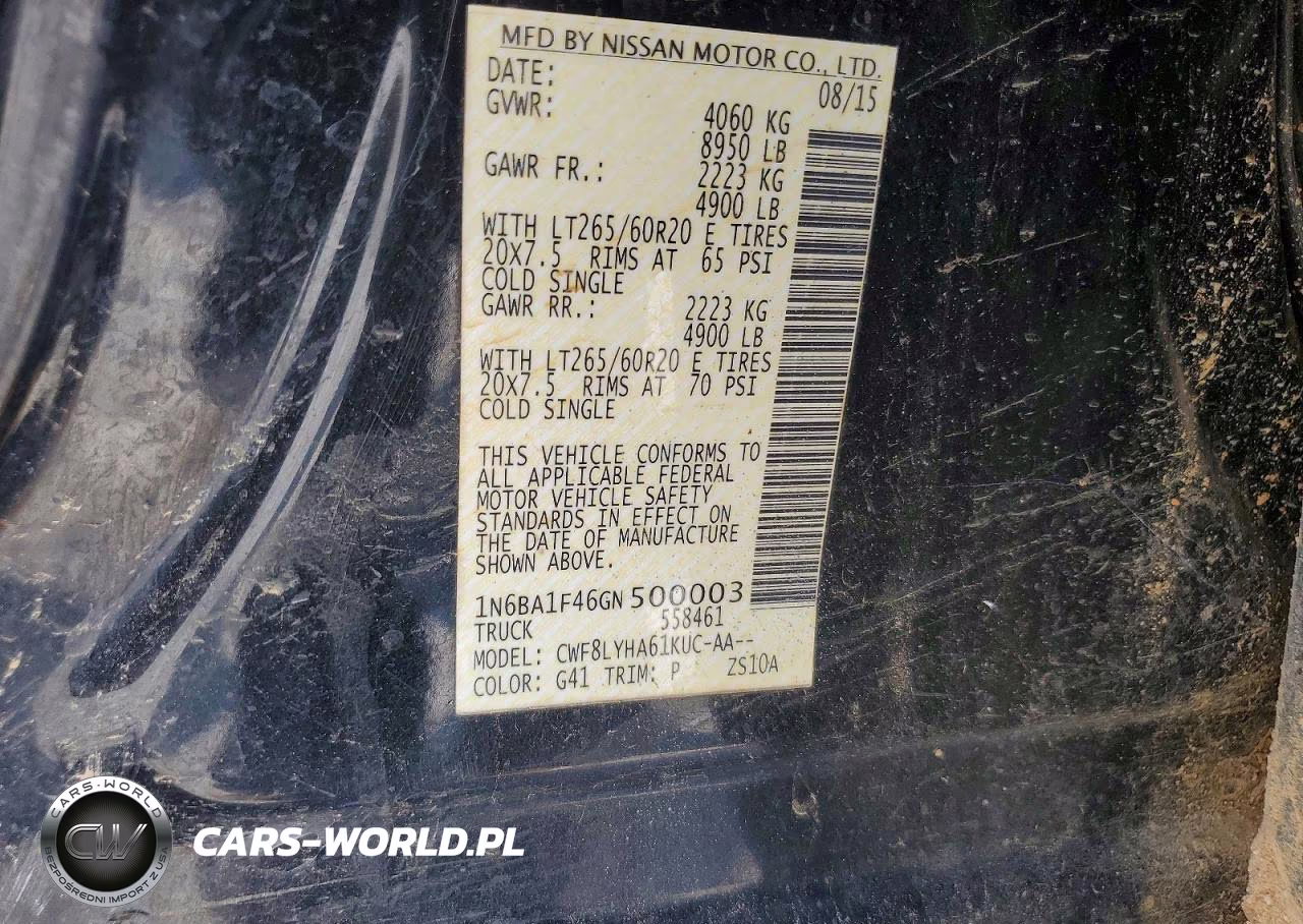 2016 Nissan Titan Xd S VIN:1N6BA1F46GN500003 - 12