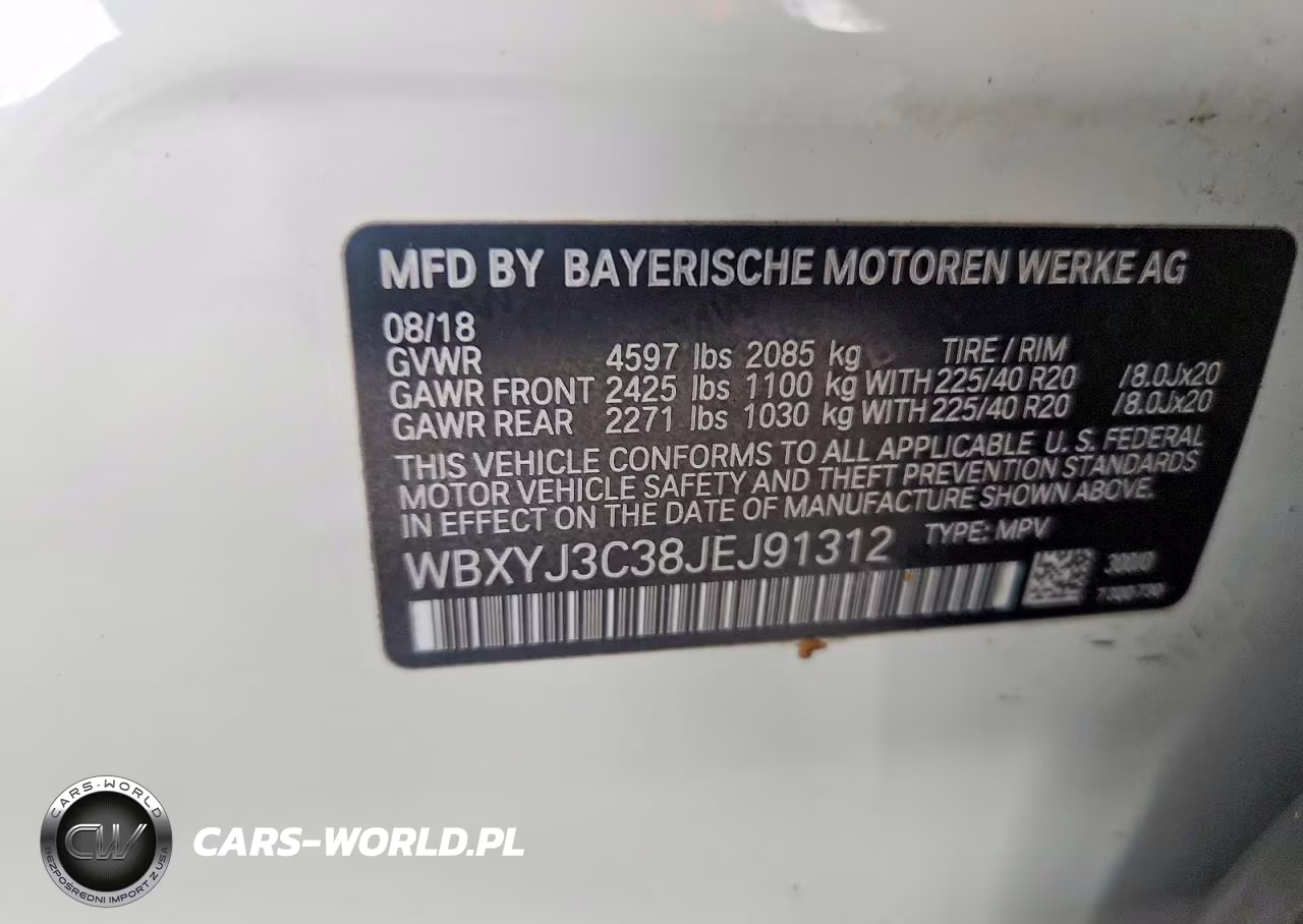 2018 BMW X2 Sdrive28I VIN:WBXYJ3C38JEJ91312 - 13