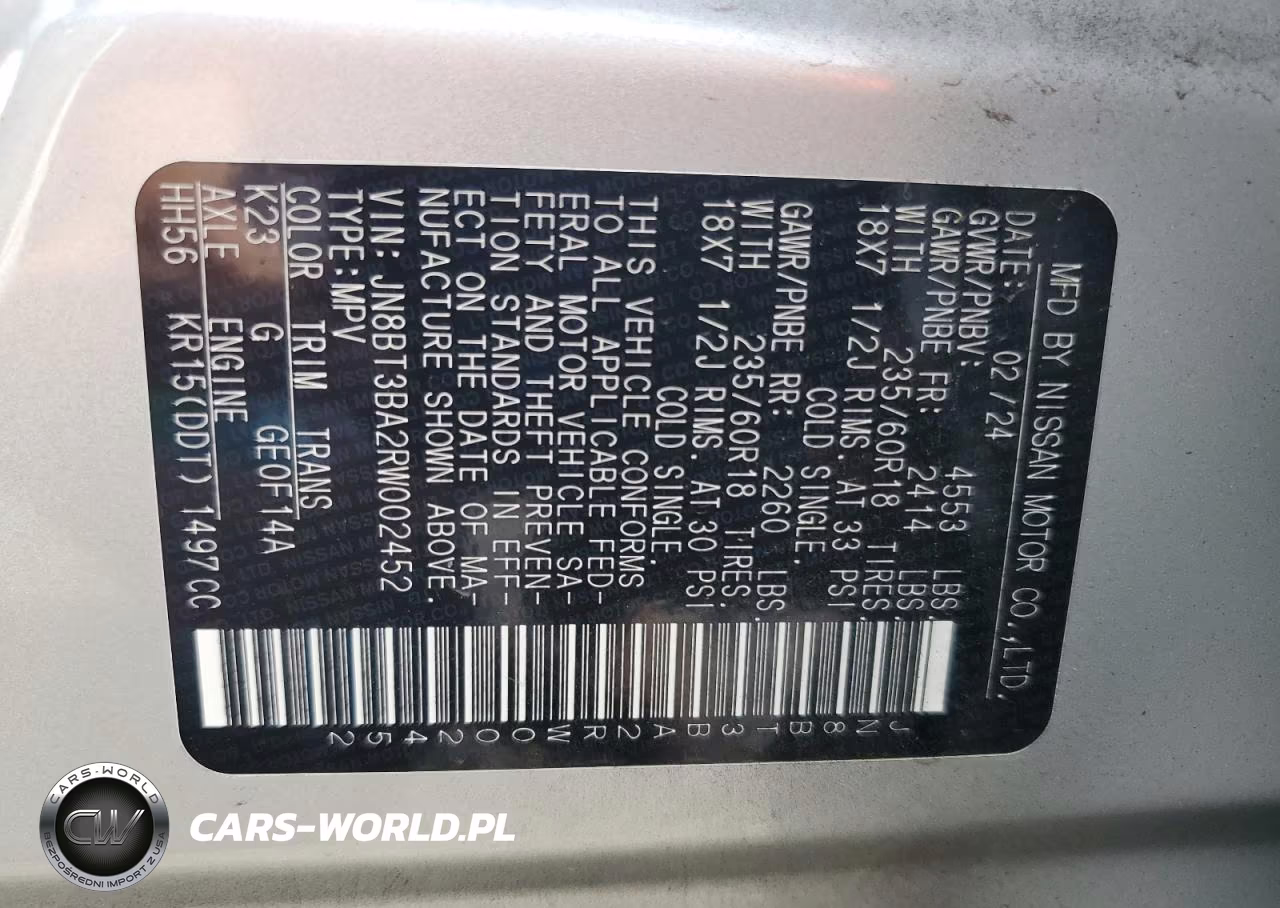 2024 Nissan Rogue Sv VIN:JN8BT3BA2RW002452 - 13