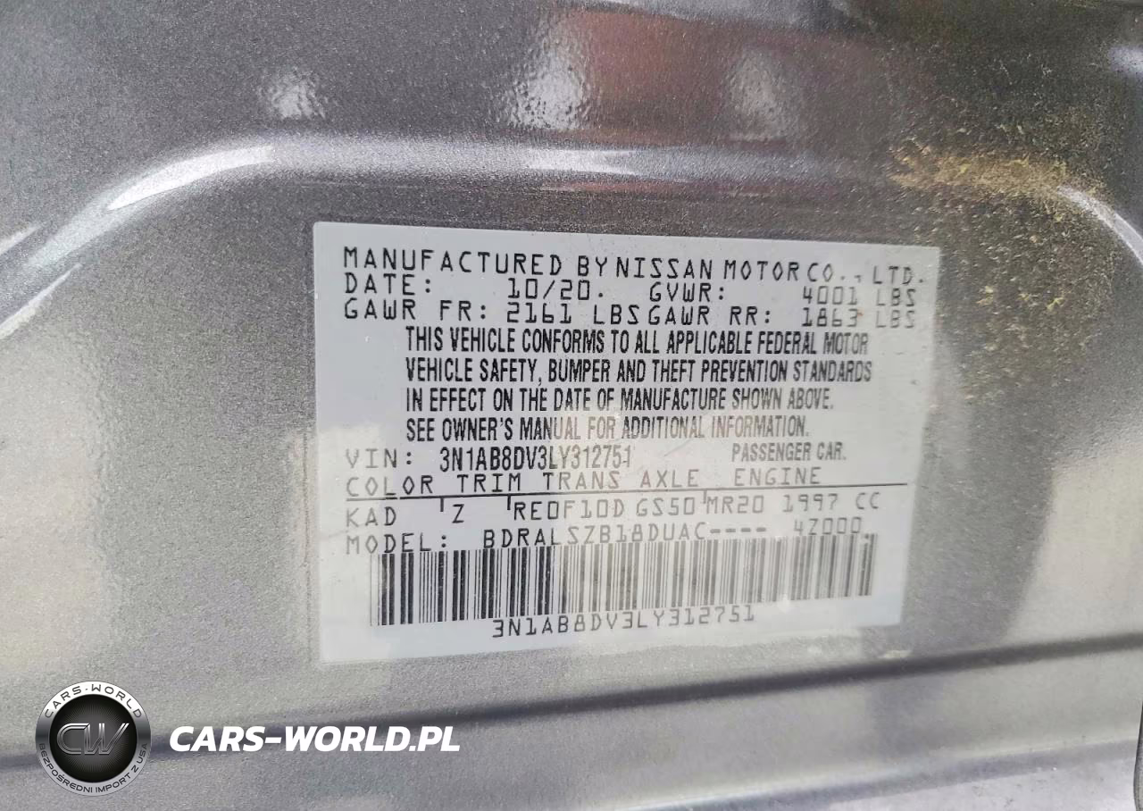 2020 Nissan Sentra Sr VIN:3N1AB8DV3LY312751 - 12