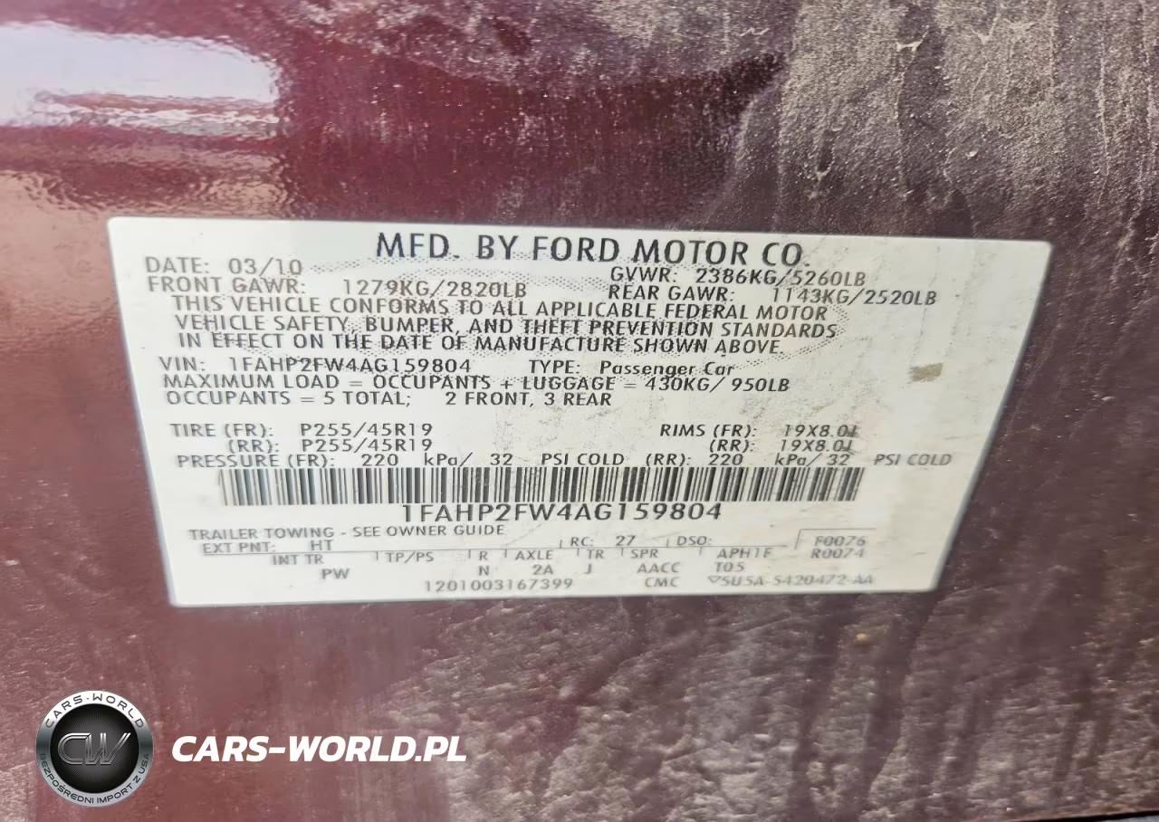 2010 Ford Taurus Limited VIN:1FAHP2FW4AG159804 - 12