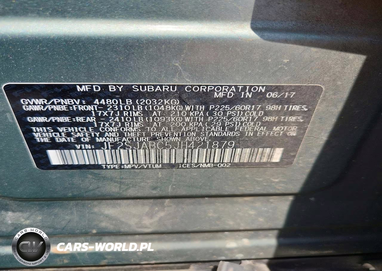 2018 Subaru Forester 2.5I VIN:JF2SJABC5JH421879 - 13