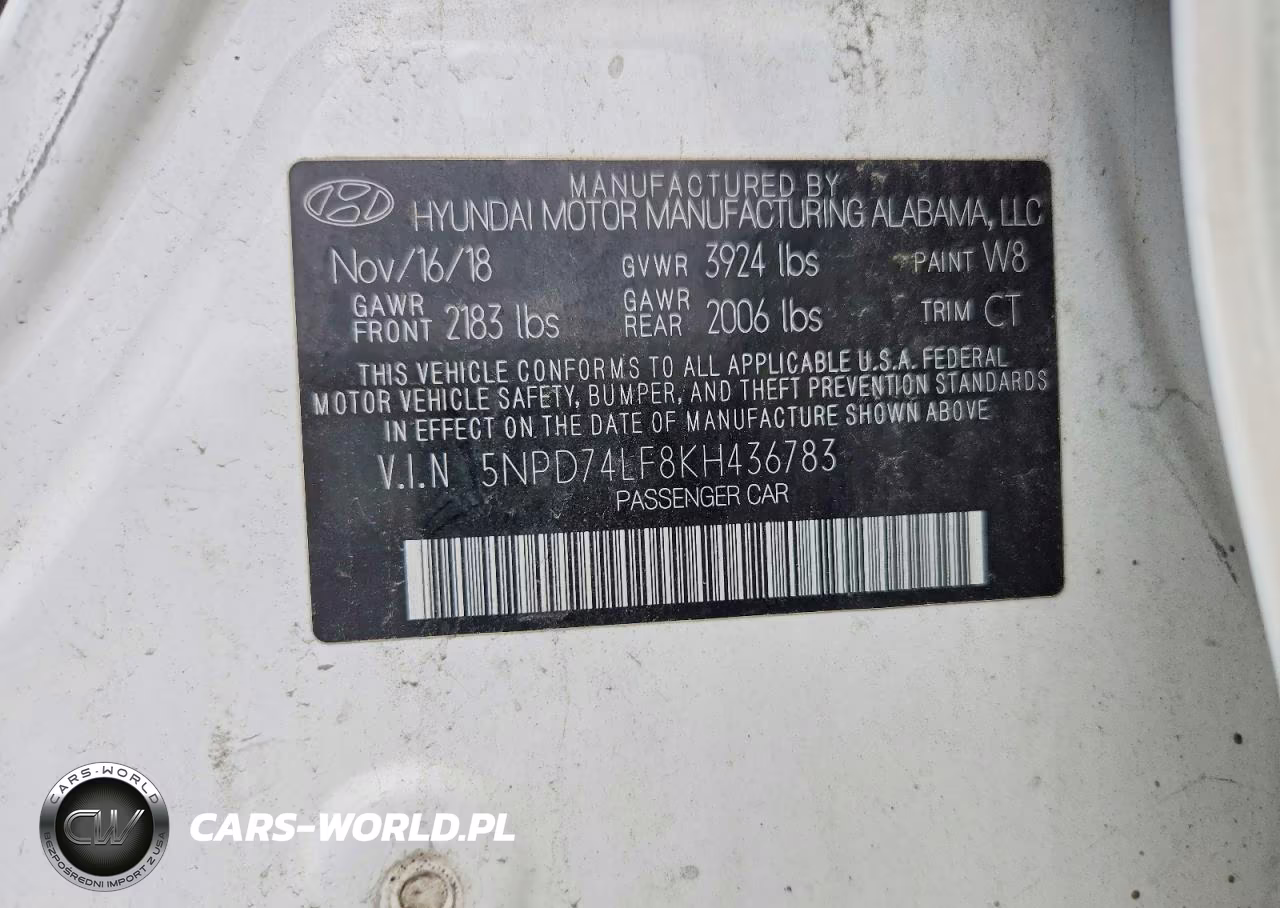 2019 Hyundai Elantra Se VIN:5NPD74LF8KH436783 - 12
