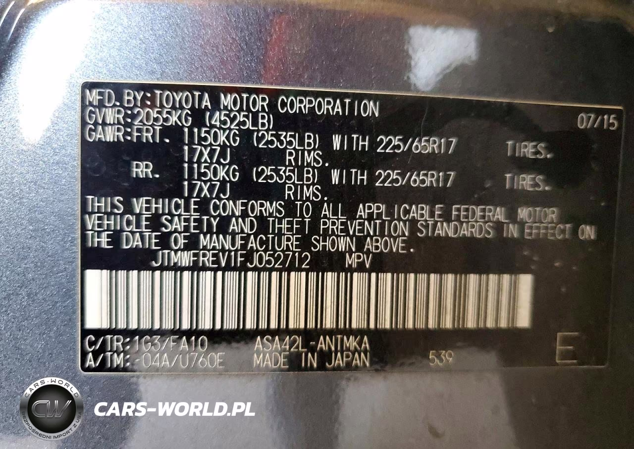 2015 Toyota Rav4 Xle VIN:JTMWFREV1FJ052712 - 12
